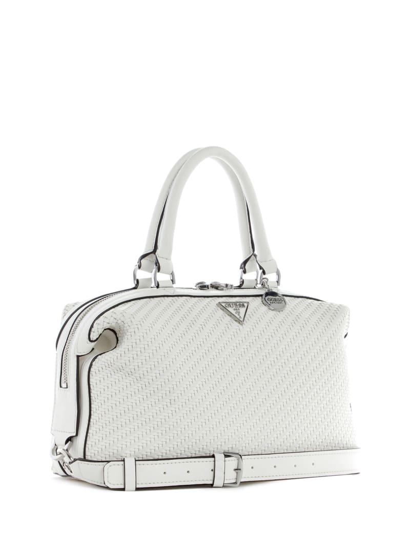 Torba Satchel Damskie Guess Hassie Białe | 0698351-UO