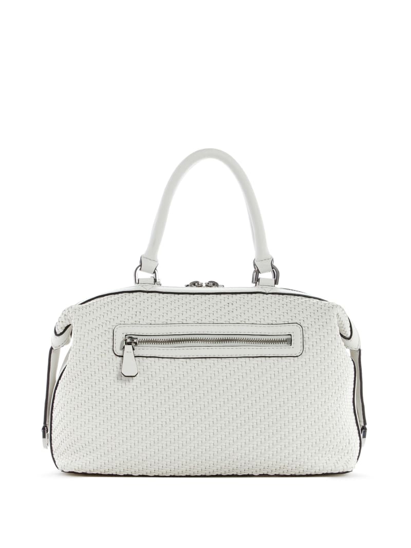 Torba Satchel Damskie Guess Hassie Białe | 0698351-UO