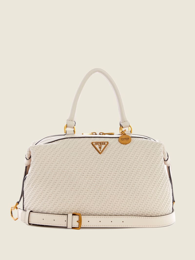 Torba Satchel Damskie Guess Hassie Soho Szare | 3452986-KA