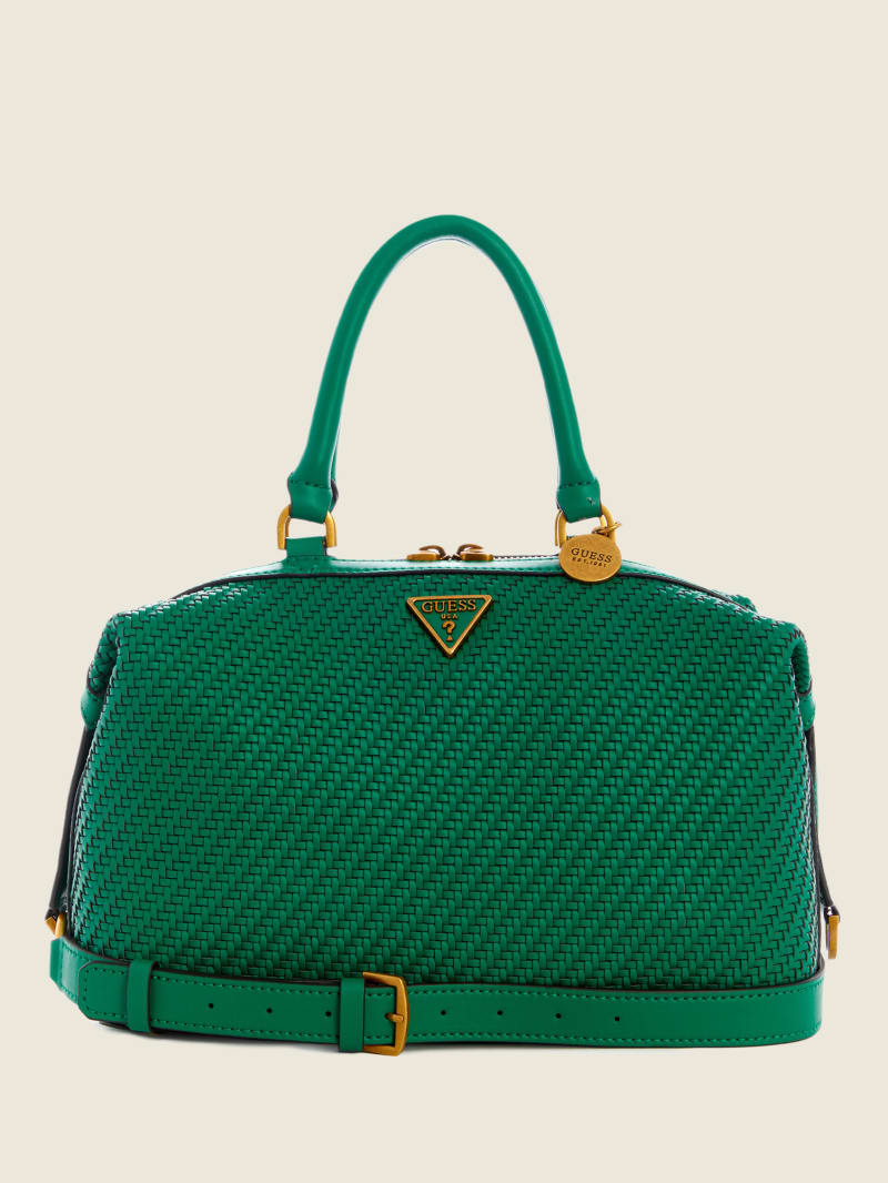 Torba Satchel Damskie Guess Hassie Soho Zielone | 9215468-LU