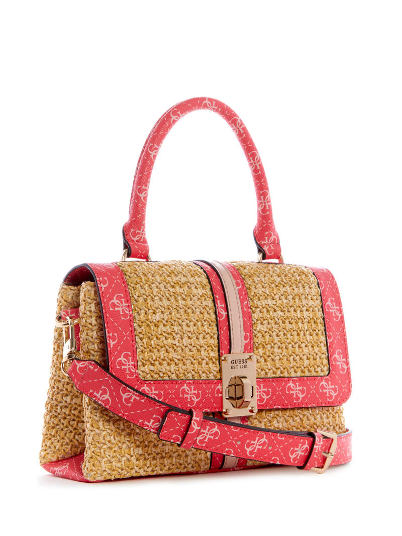 Torba Satchel Damskie Guess Kasinta Raffia-Handle Beżowe | 1478962-QL