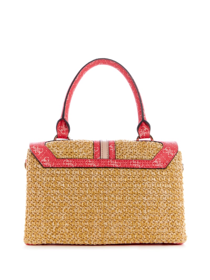 Torba Satchel Damskie Guess Kasinta Raffia-Handle Beżowe | 1478962-QL