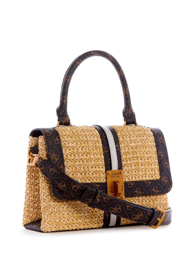 Torba Satchel Damskie Guess Kasinta Raffia-Handle Beżowe | 2370194-GI