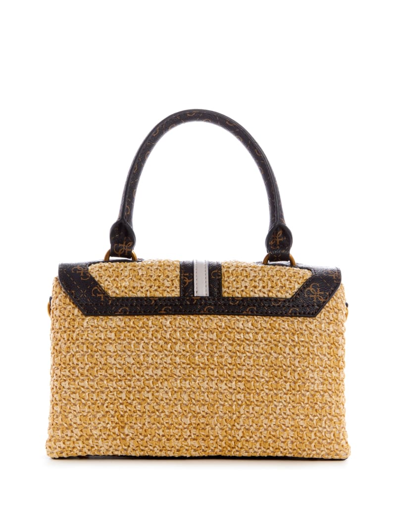 Torba Satchel Damskie Guess Kasinta Raffia-Handle Beżowe | 2370194-GI