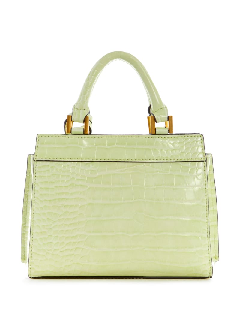 Torba Satchel Damskie Guess Katey Croc Głęboka Złote | 0329864-LO