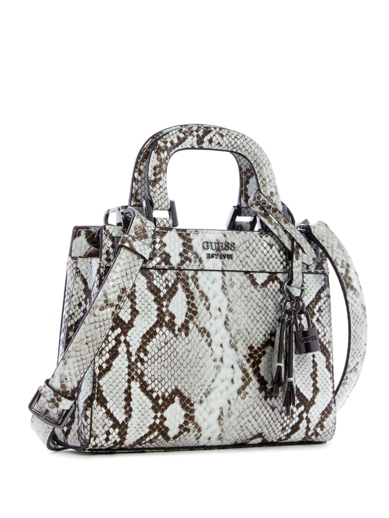 Torba Satchel Damskie Guess Katey Croc Szare | 2809461-NC