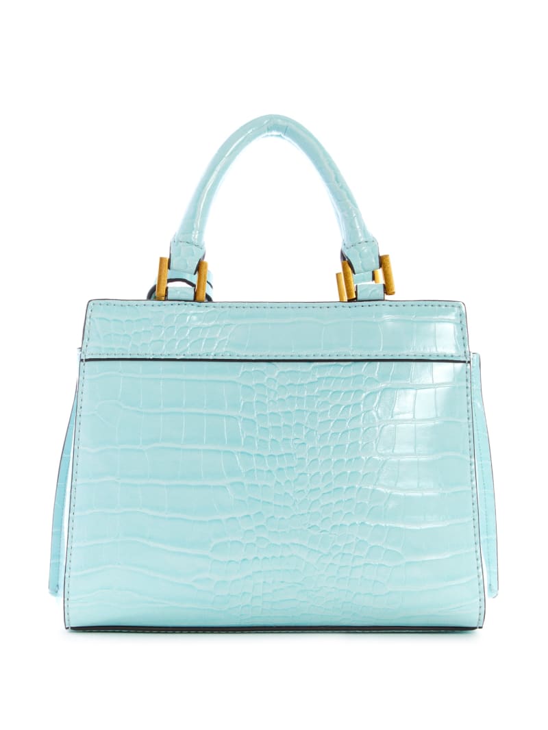 Torba Satchel Damskie Guess Katey Croc Turkusowe | 9021835-UL