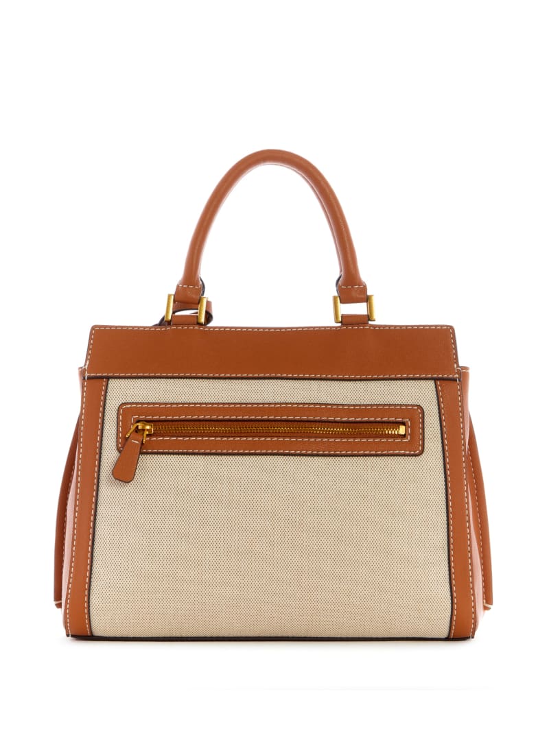 Torba Satchel Damskie Guess Katey Płócienne Luxury Brązowe | 3024861-XV