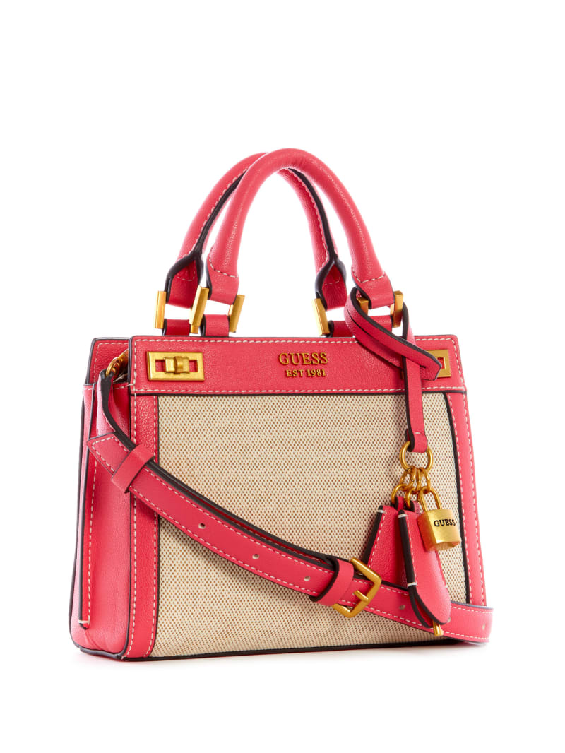 Torba Satchel Damskie Guess Katey Płócienne Turkusowe | 4687139-IB