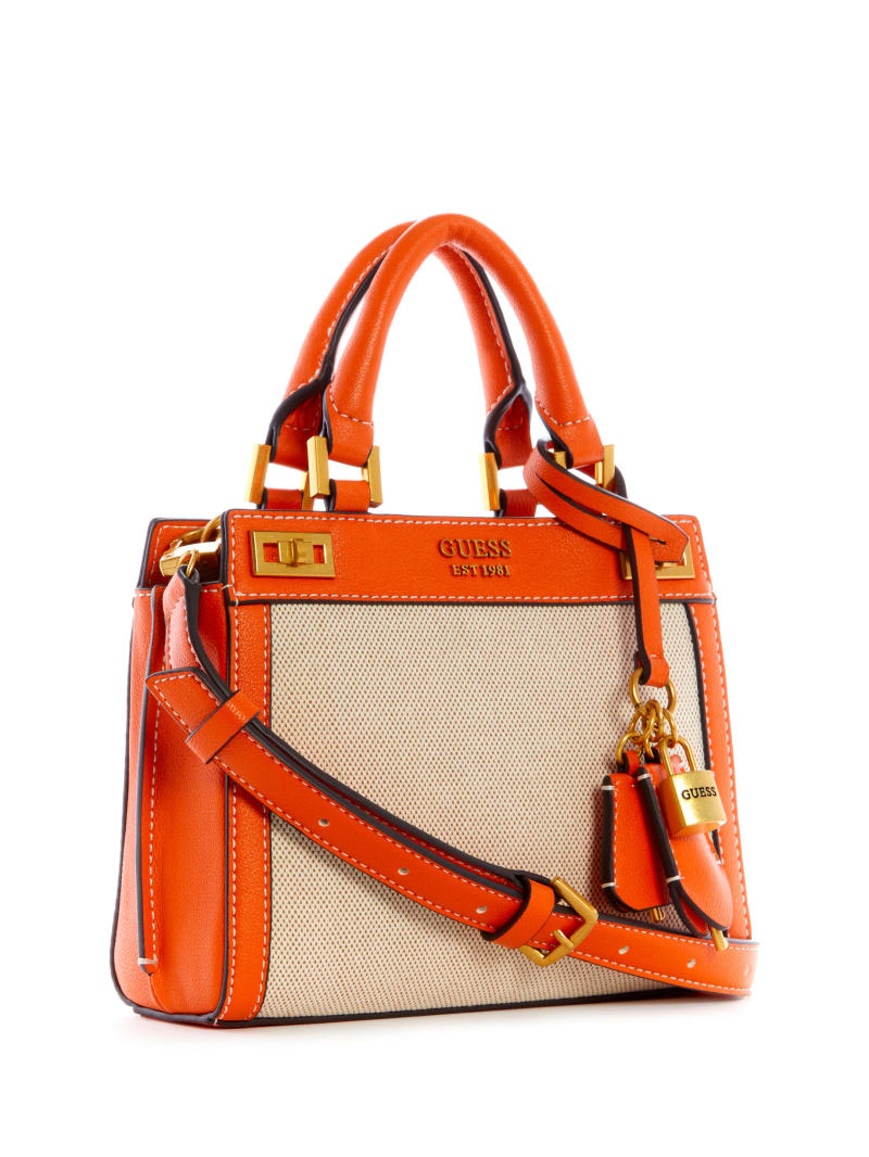 Torba Satchel Damskie Guess Katey Płócienne Czarne | 5706139-NH