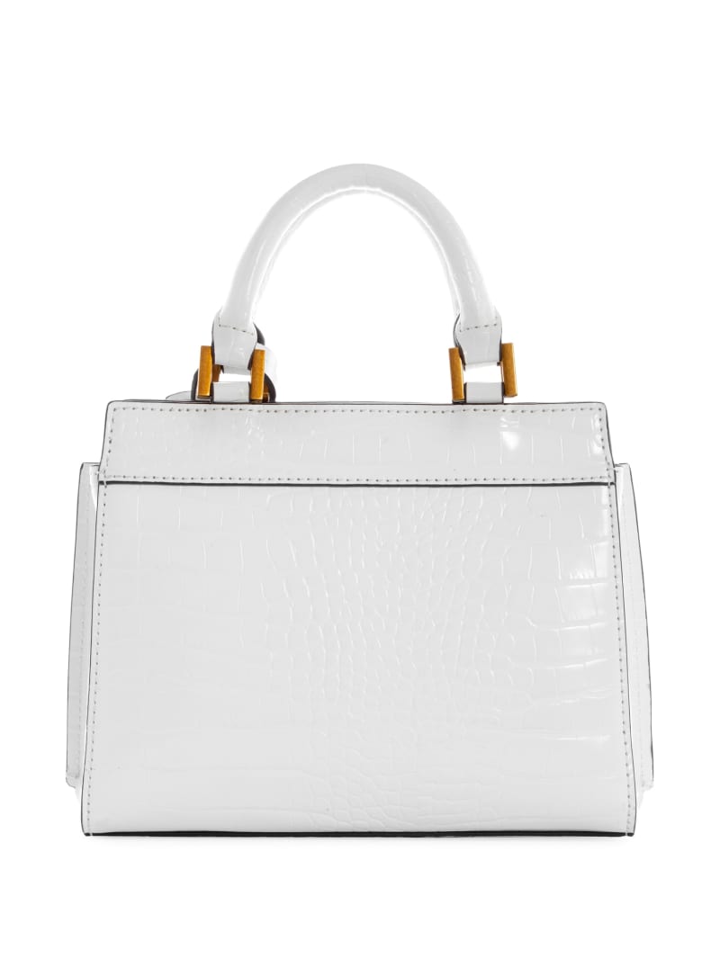 Torba Satchel Damskie Guess Katie Croc Białe | 2593074-NJ