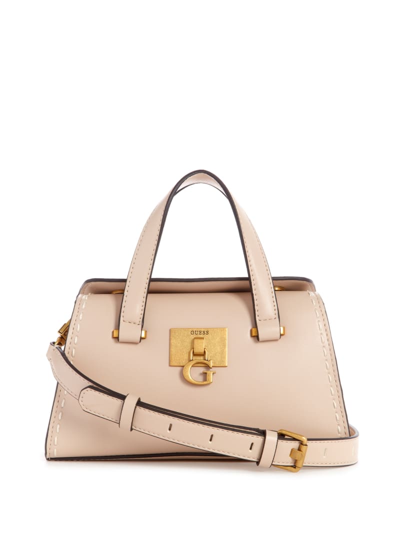 Torba Satchel Damskie Guess Stephi Beżowe | 9502176-LX