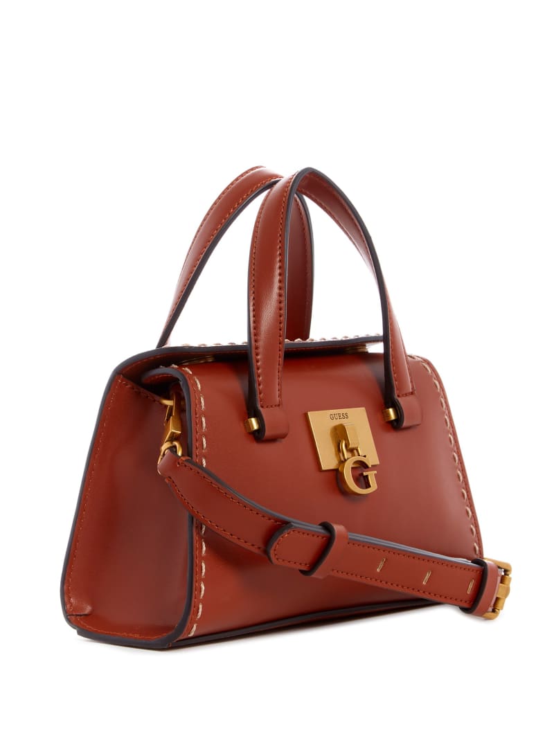 Torba Satchel Damskie Guess Stephi Bordowe | 9023756-JB