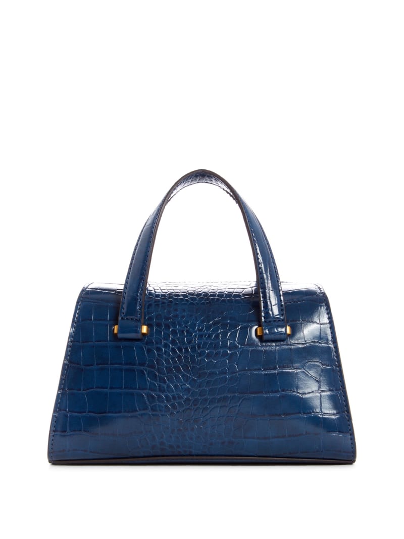 Torba Satchel Damskie Guess Stephi Croc Niebieskie | 0398542-IT