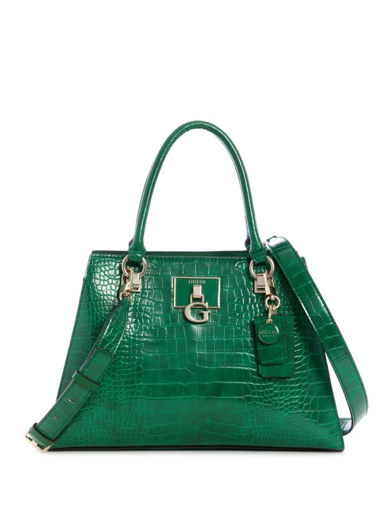 Torba Satchel Damskie Guess Stephi Croc Girlfriend Zielone | 0734581-YI