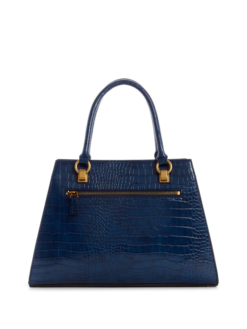 Torba Satchel Damskie Guess Stephi Croc Girlfriend Niebieskie | 7928143-YO