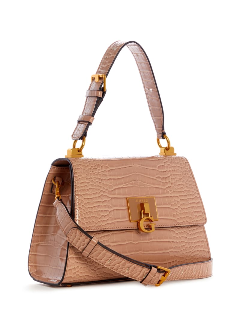 Torba Satchel Damskie Guess Stephi-Handle Brązowe | 0156932-RN