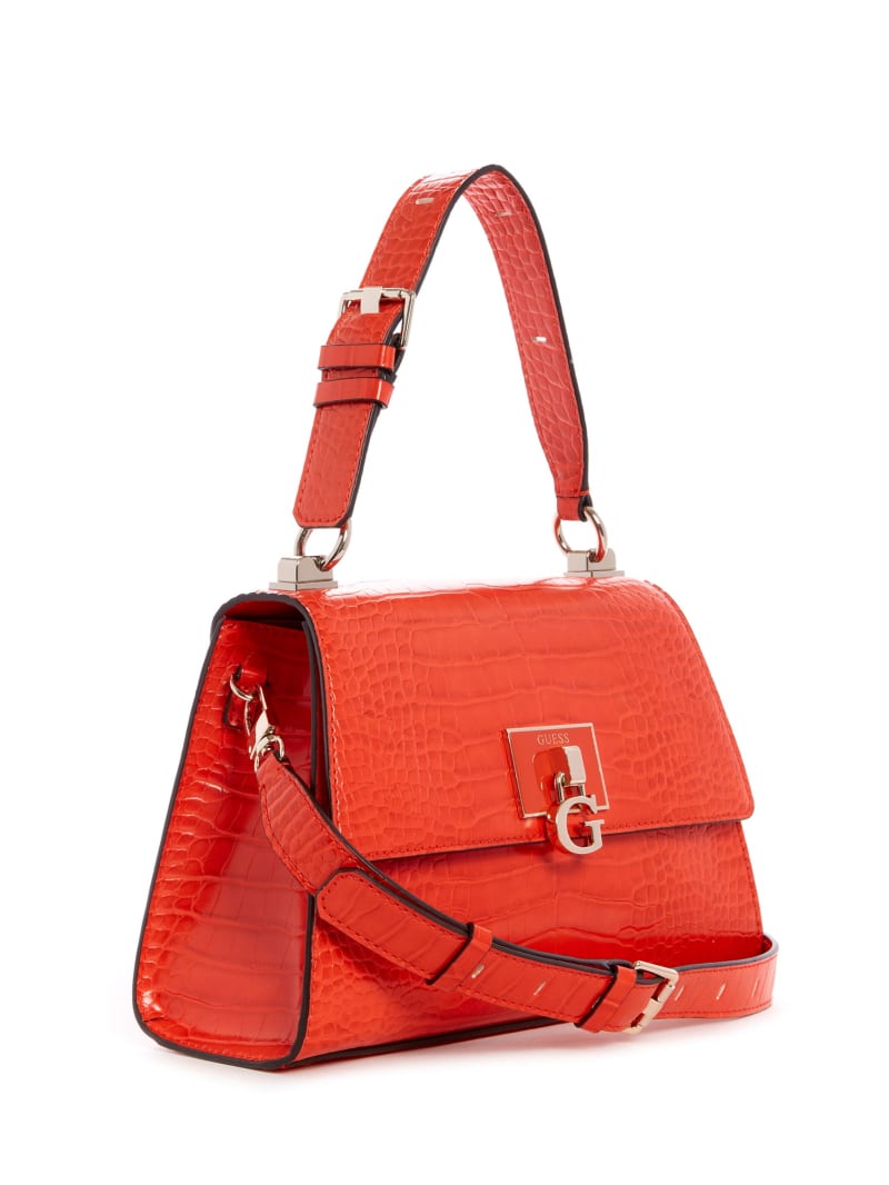 Torba Satchel Damskie Guess Stephi-Handle Flap Brązowe | 7324681-DY