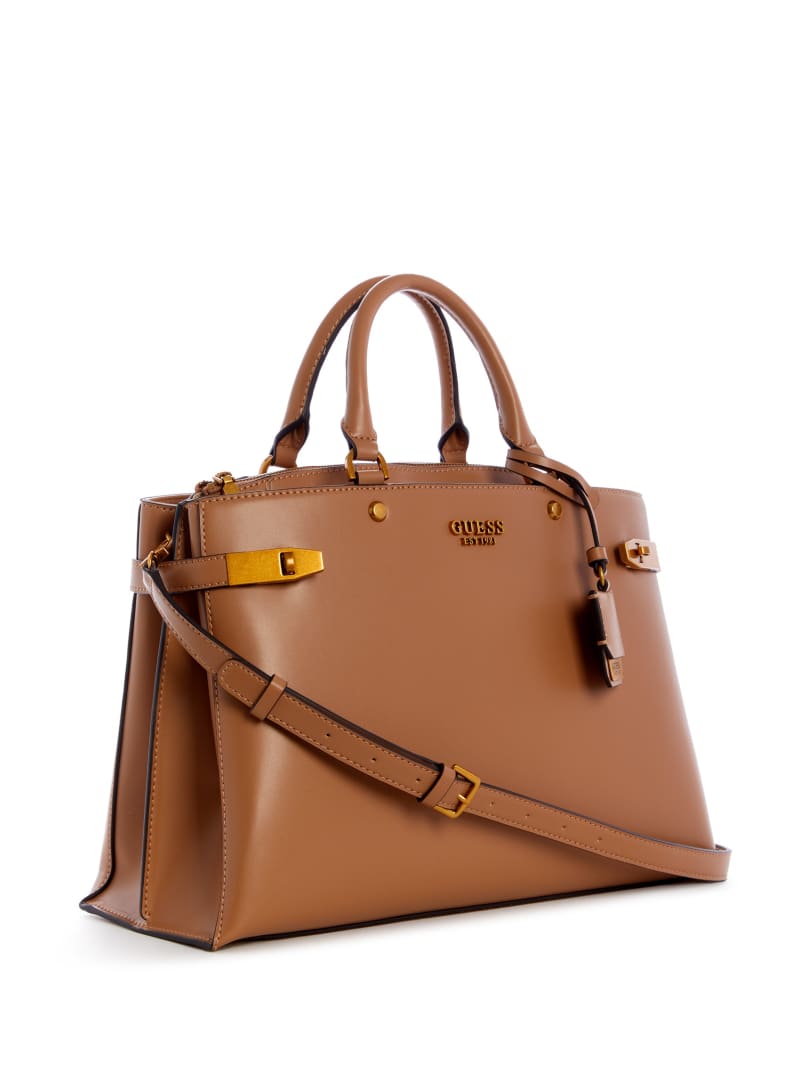 Torba Satchel Damskie Guess Zadie Large Girlfriend Brązowe | 2906548-KM