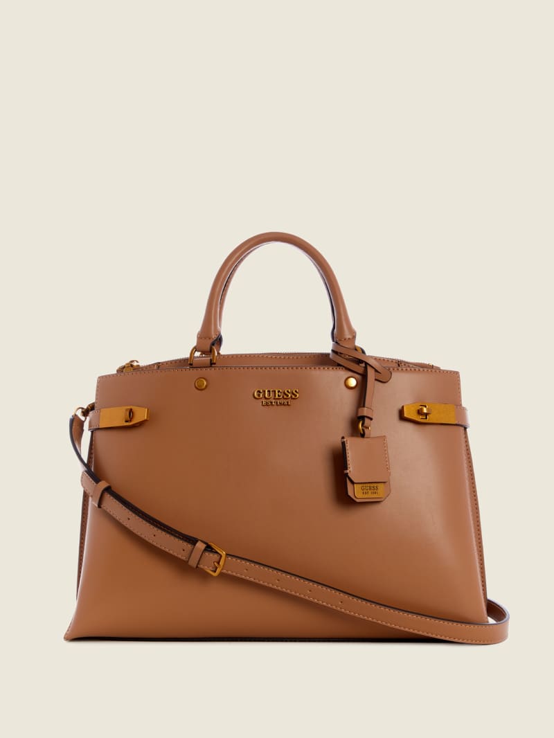 Torba Satchel Damskie Guess Zadie Large Girlfriend Brązowe | 2906548-KM