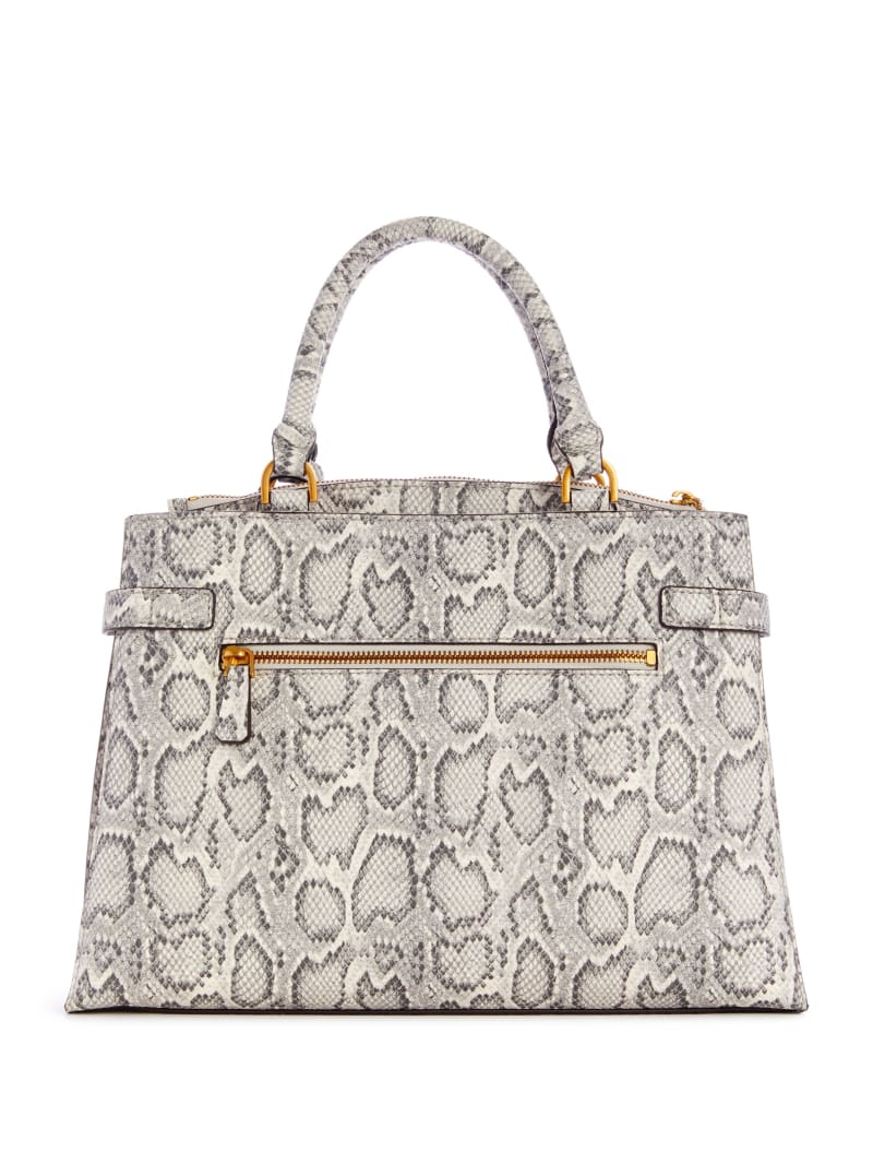 Torba Satchel Damskie Guess Zadie Python Girlfriend Szare | 5427086-AN