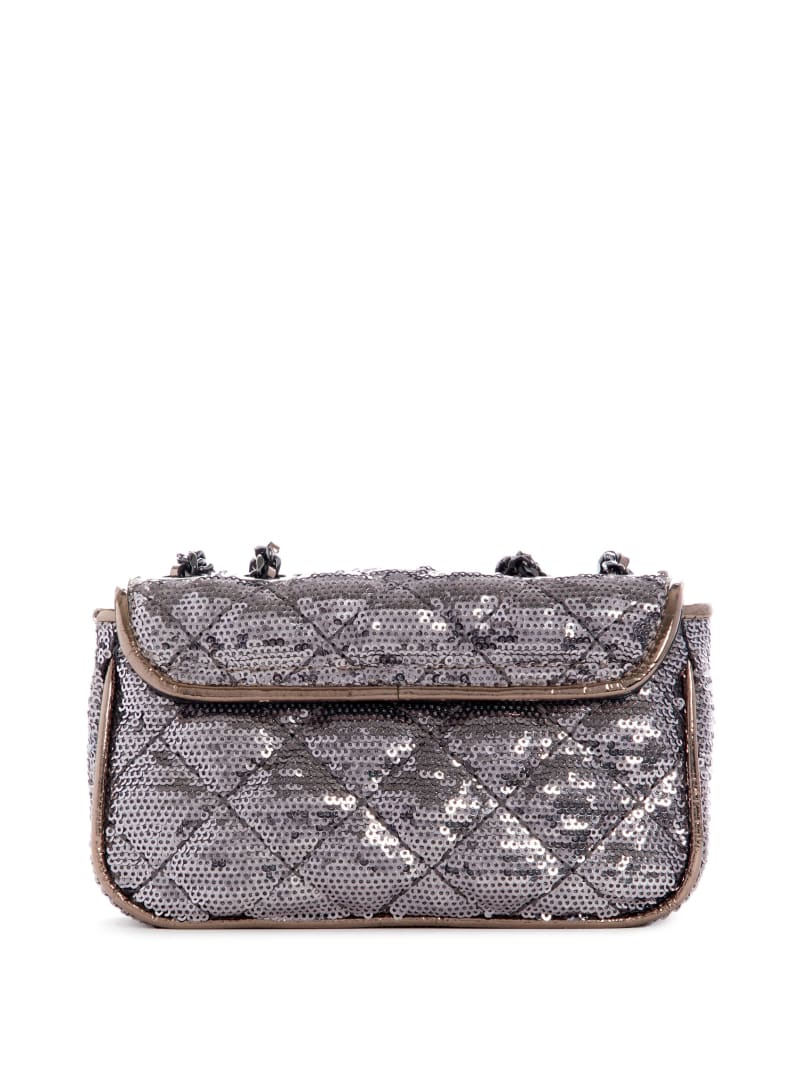 Torby Mini Damskie Guess Cessily Sequins Convertible Srebrne | 9037512-MD