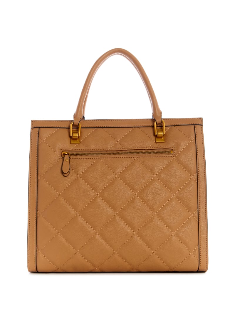 Torby Tote Damskie Guess Abey Quilted Elite Beżowe | 5496270-QY