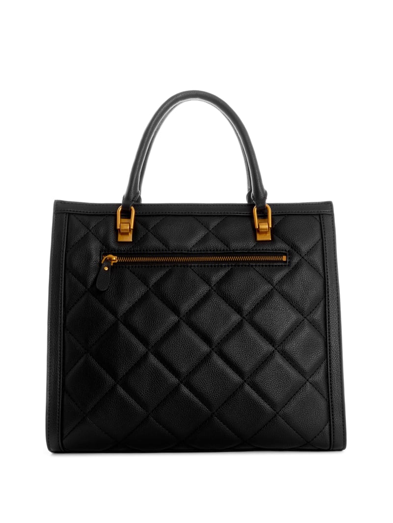 Torby Tote Damskie Guess Abey Quilted Elite Czarne | 7865420-NM