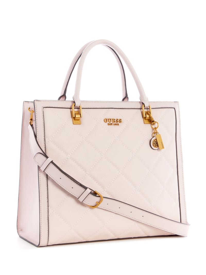 Torby Tote Damskie Guess Abey Quilted Elite Różowe | 9178654-ID