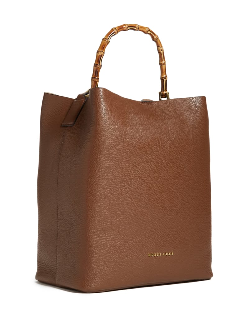 Torby Tote Damskie Guess Aida Skórzane Brązowe | 5804176-SQ