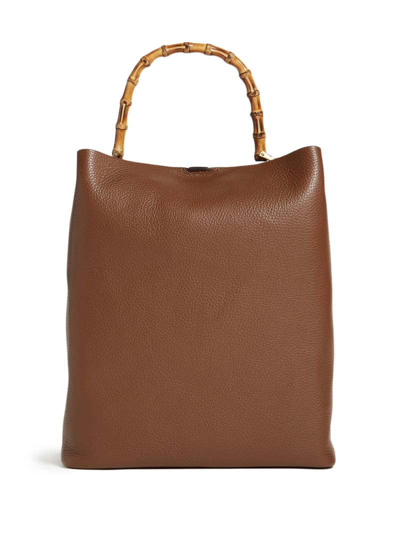 Torby Tote Damskie Guess Aida Skórzane Brązowe | 5804176-SQ