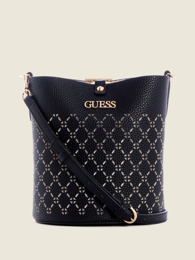 Torby Tote Damskie Guess Amara Czarne | 8394271-NE