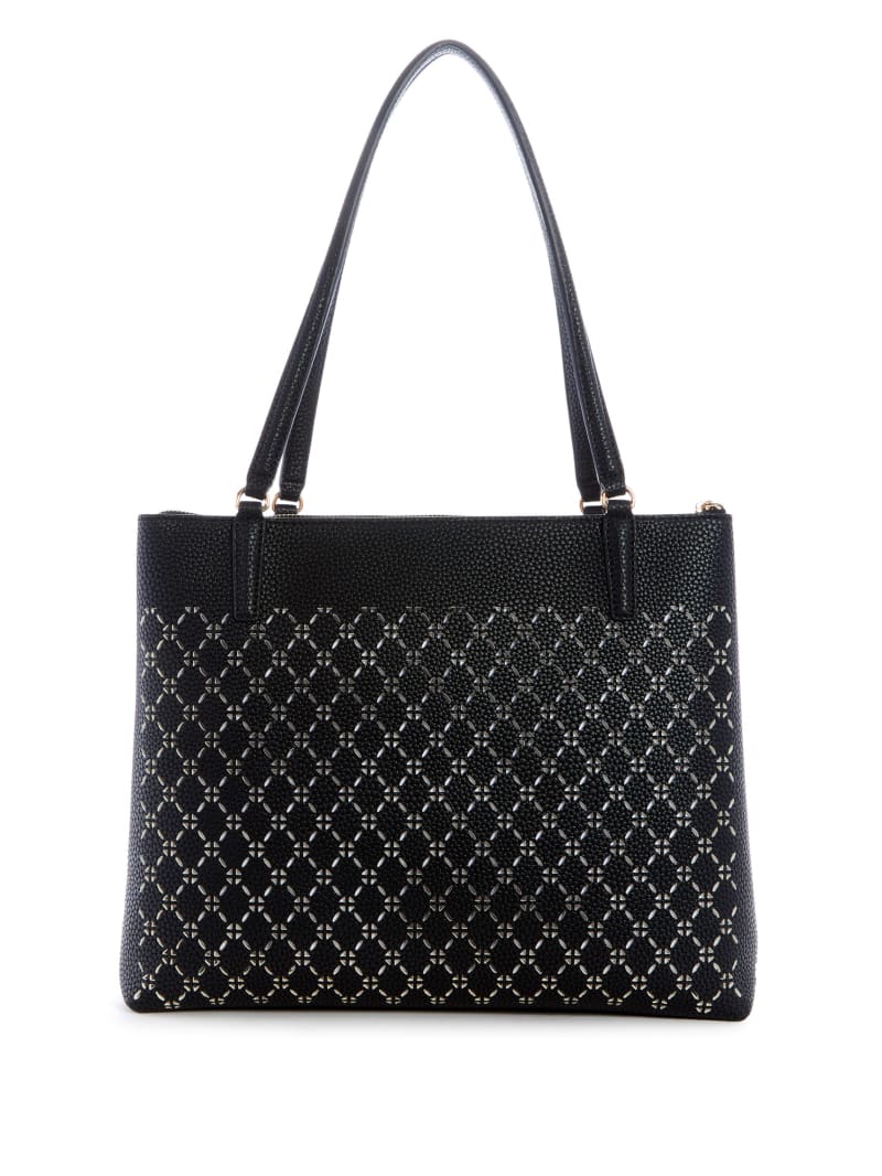 Torby Tote Damskie Guess Amara Society Czarne | 8504279-XM