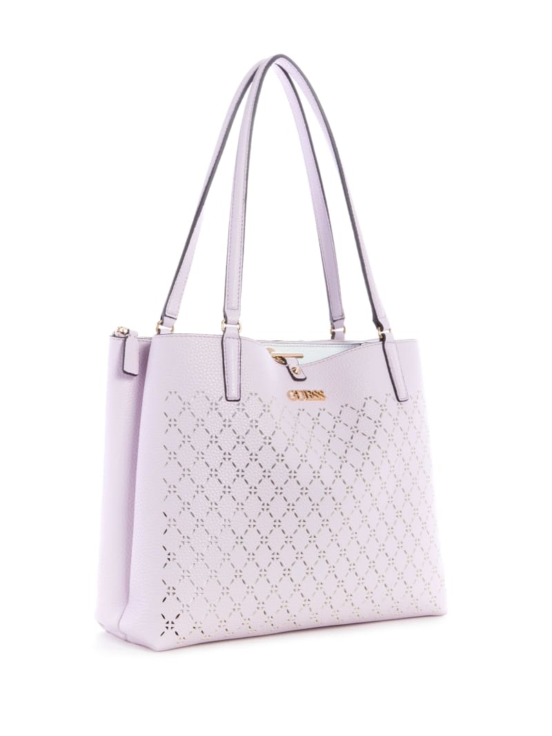 Torby Tote Damskie Guess Amara Society Fioletowe | 4307268-QG