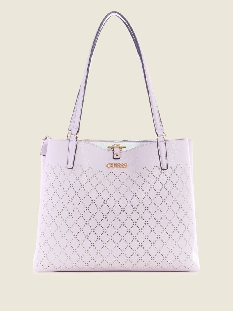 Torby Tote Damskie Guess Amara Society Fioletowe | 4307268-QG