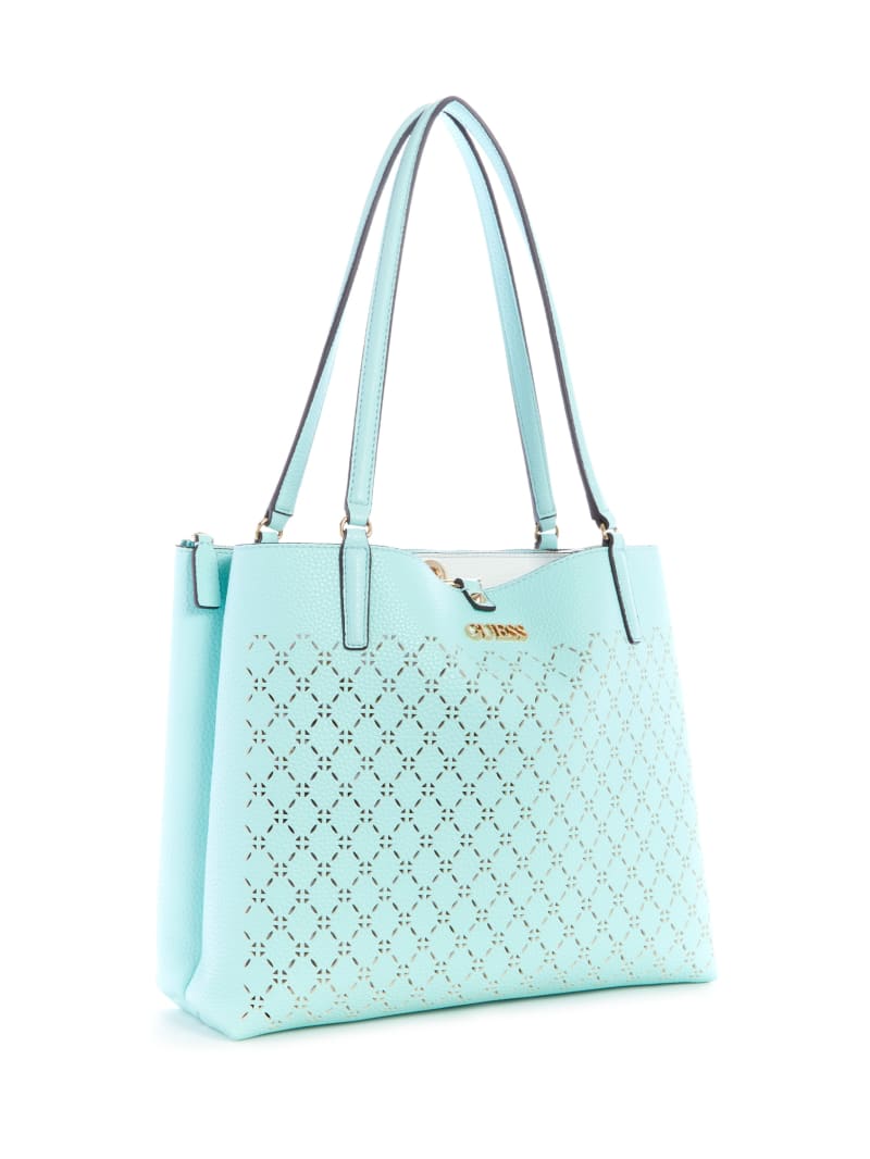 Torby Tote Damskie Guess Amara Society Turkusowe | 0254367-IF