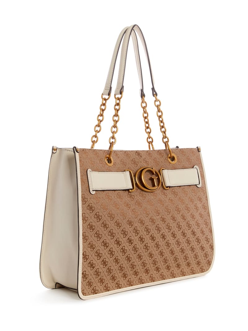 Torby Tote Damskie Guess Aviana Brązowe | 7809462-AG