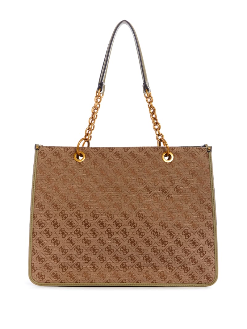 Torby Tote Damskie Guess Aviana Brązowe | 8529710-PV