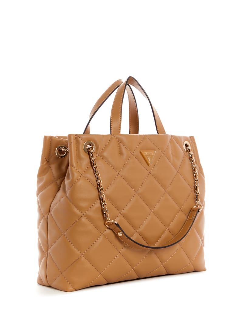 Torby Tote Damskie Guess Cessily Girlfriend Beżowe | 1275983-OP