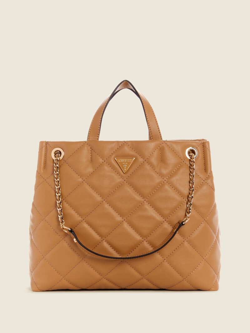 Torby Tote Damskie Guess Cessily Girlfriend Beżowe | 1275983-OP