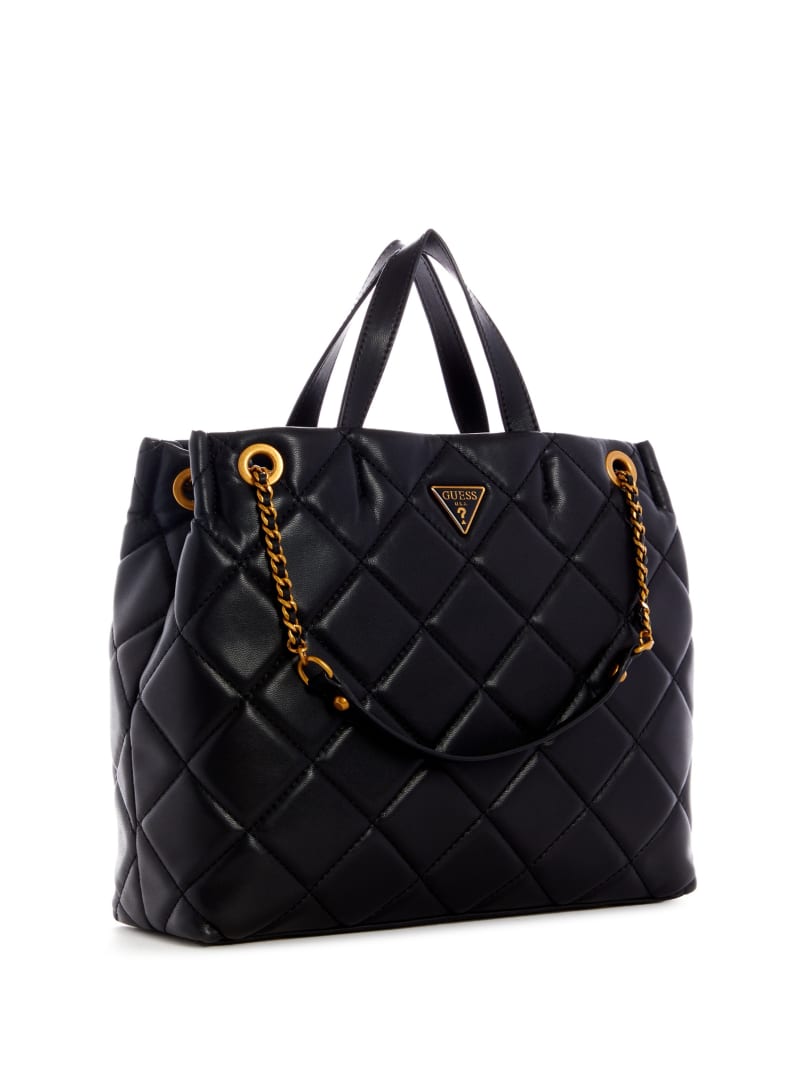 Torby Tote Damskie Guess Cessily Girlfriend Czarne | 6815302-OV