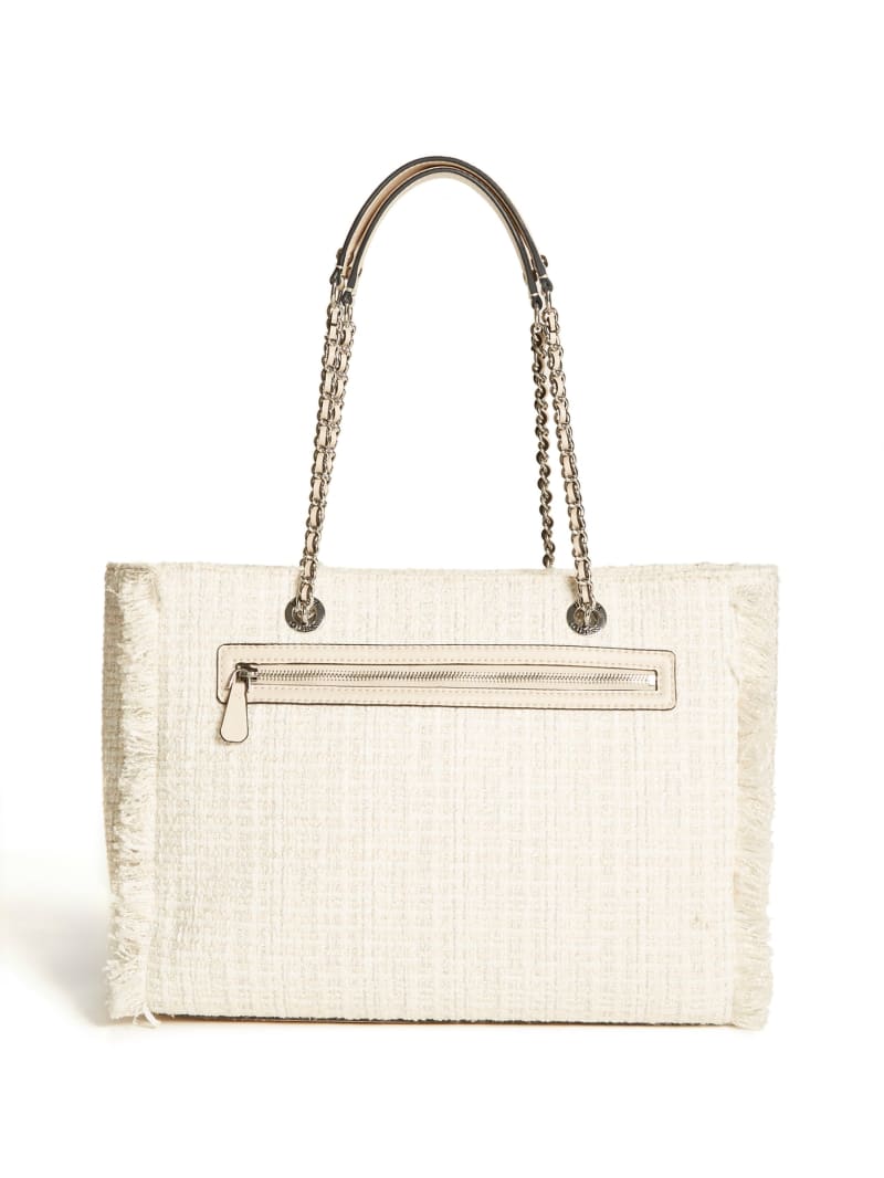 Torby Tote Damskie Guess Cessily Tweed Whit | 3486597-PQ