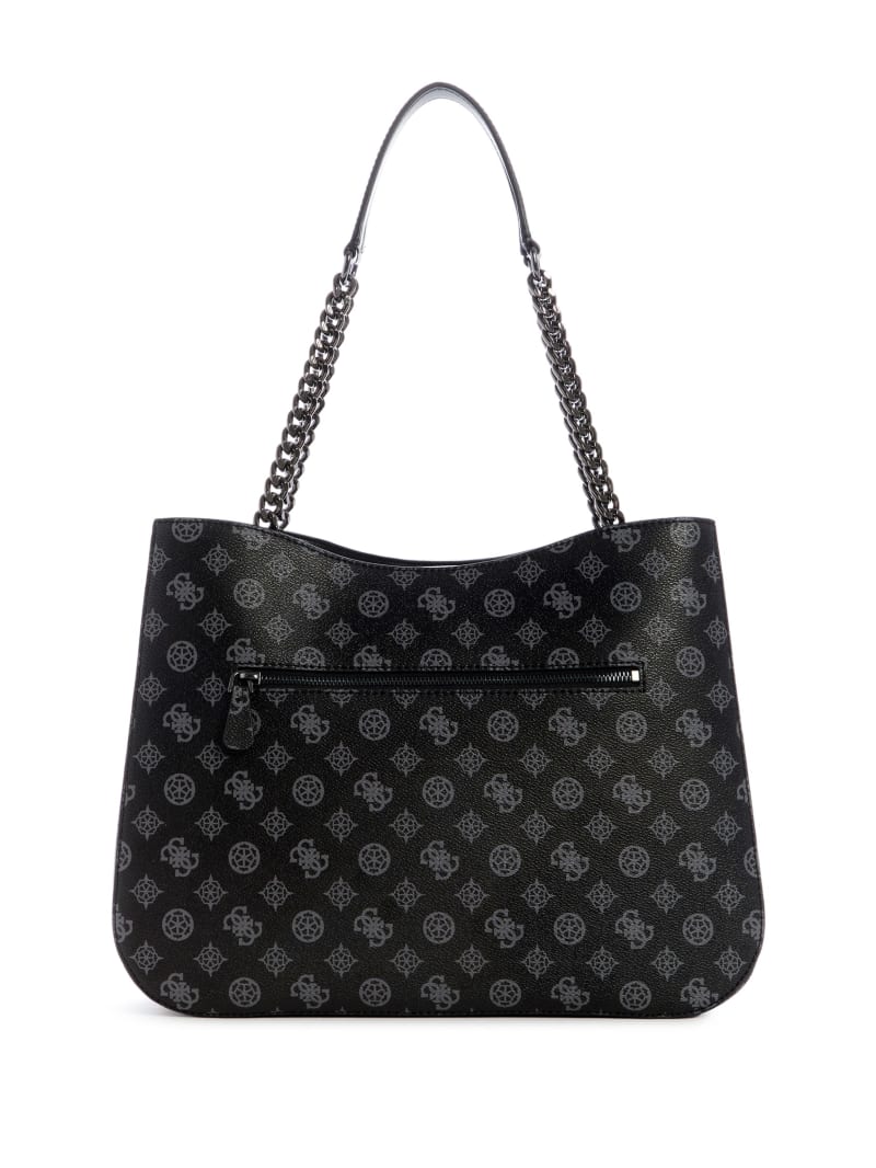 Torby Tote Damskie Guess Hensely Logo Girlfriend Czarne | 4706835-NI