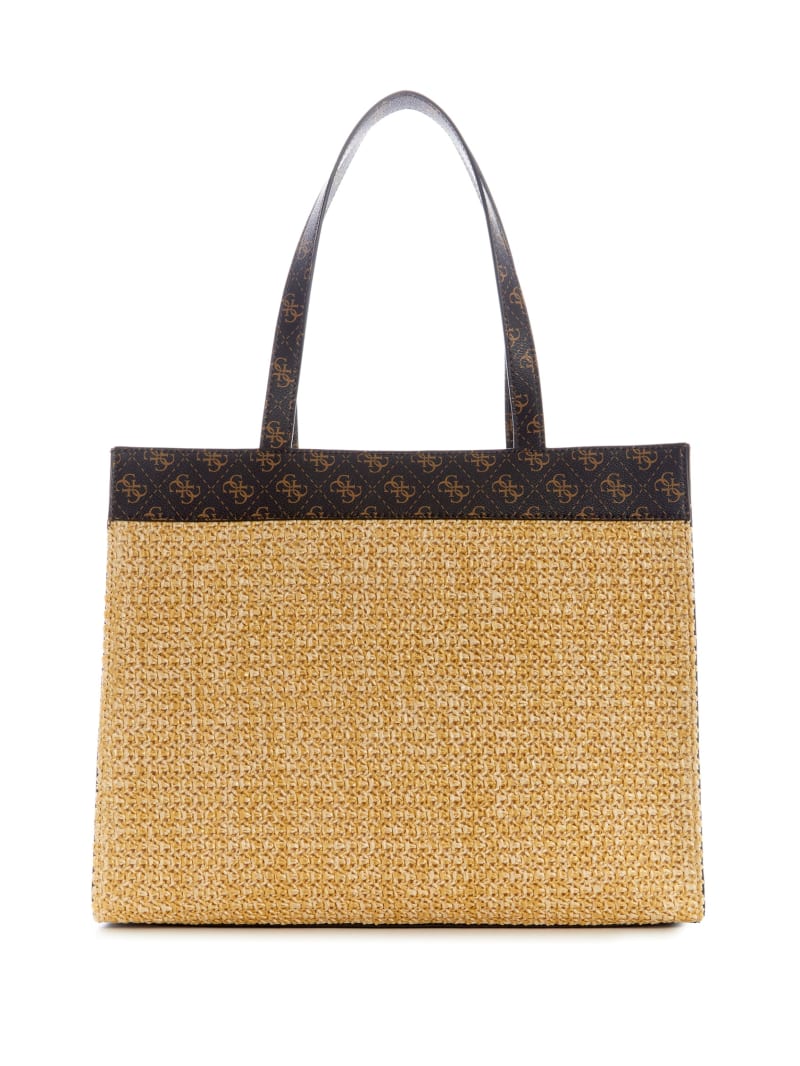 Torby Tote Damskie Guess Kasinta Raffia Beżowe | 6389705-WS