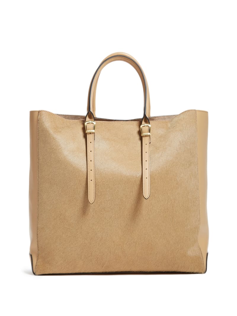 Torby Tote Damskie Guess Lady Luxe Skórzane Beżowe | 9014726-XG