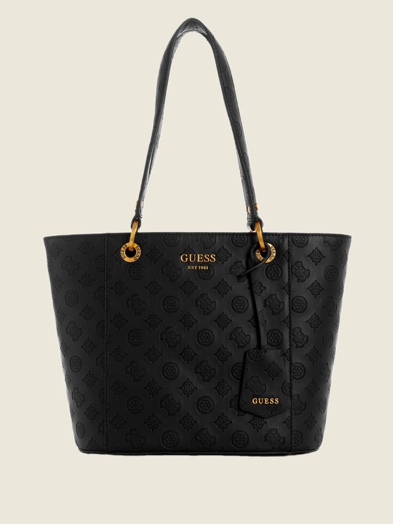 Torby Tote Damskie Guess Noelle Small Elite Czarne | 2806547-LK