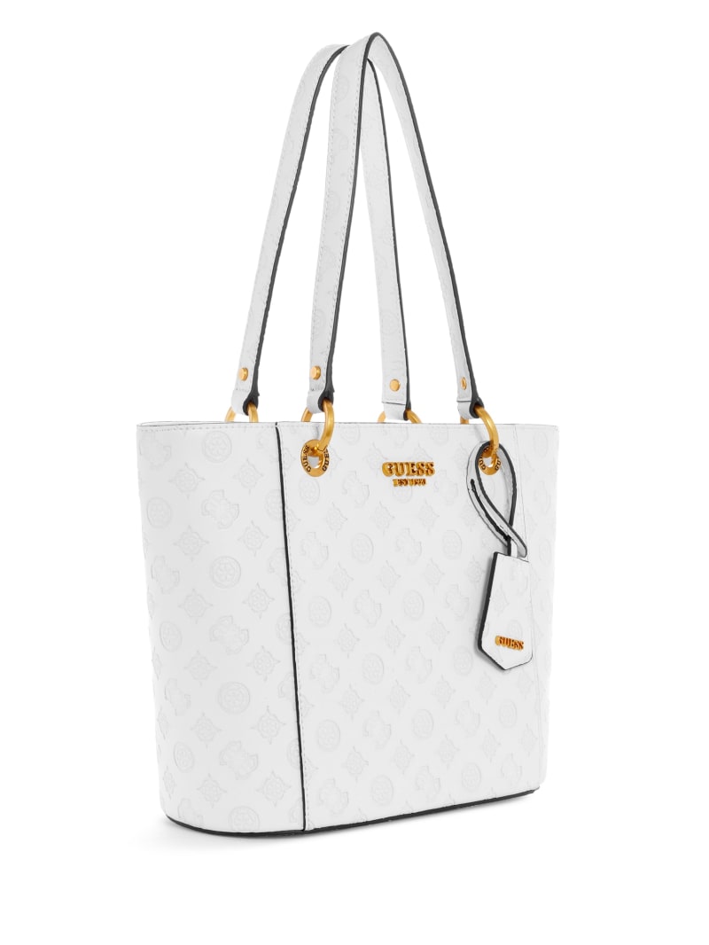 Torby Tote Damskie Guess Noelle Small Elite Białe | 5203471-KR