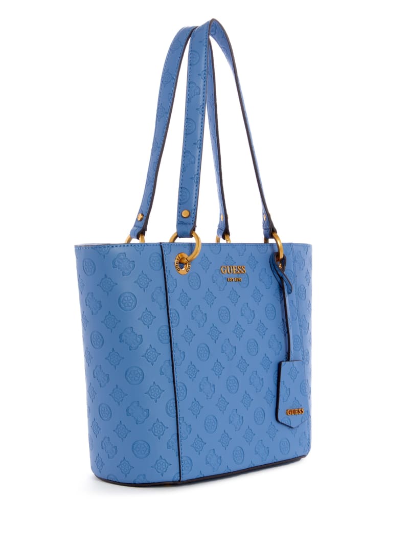 Torby Tote Damskie Guess Noelle Small Elite Niebieskie | 6518409-GW