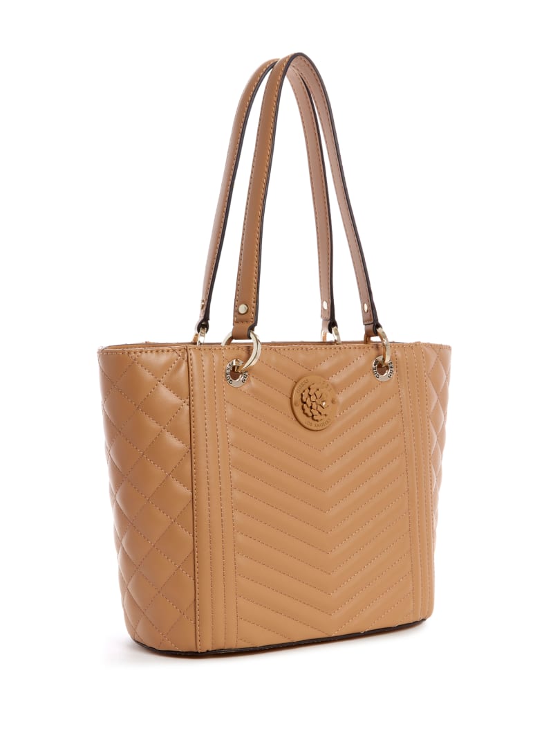 Torby Tote Damskie Guess Noelle Small Elite Beżowe | 6804175-NZ