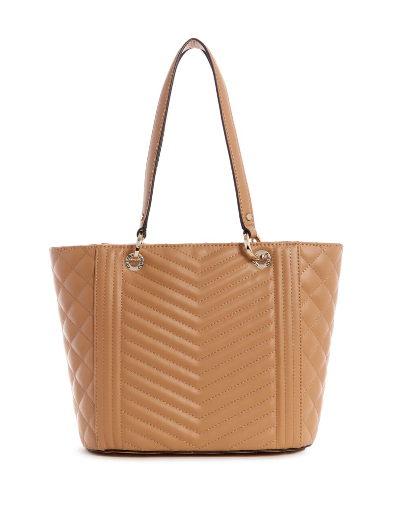 Torby Tote Damskie Guess Noelle Small Elite Beżowe | 6804175-NZ